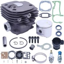 LinDuxe Kit de piston de cylindre de 52 mm pour tronçonneuse à gros alésage Husqvarna 372XP 371 365 362 375K Pièces de rechange 503 93 93 72