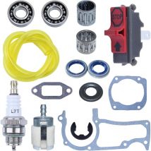 LinDuxe Chainsaw Cylinder Crankcase Muffle Gasket Oil Seal Crankshaft Ball Bearing 15pcs Kit for Husqvarna 362 365 371 372 372XP Replacement Parts
