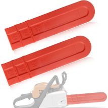 LinDuxe Chainsaw Scabbard Cover - 2 Pcs Chain Saw Bar Protective Cover for 12 14 16 Chain Saw Chainsaw Chain Cover Plastic Durable Cutter Parts Tools