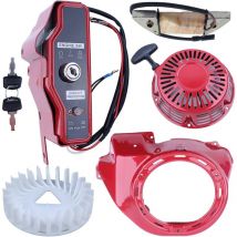 LinDuxe Ignition Switch Recoil Starter Shroud Cooling Fan Cover for Honda GX340 GX390 11HP 13HP Engine with Recoil Starter Flywheel Cooling Fan Charg