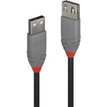 Cavo usb usb 2.0 Spina usb-a, Presa usb-a 3.00 m Nero, Grigio 36704 - Lindy