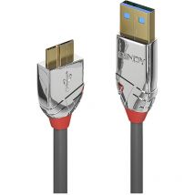 USB-Kabel usb 3.2 Gen1 (usb 3.0 / usb 3.1 Gen1) usb-a Stecker, USB-Micro-B 3.0 Stecker 3.00 m - Lindy