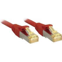 LINDY 47297 RJ45 Câble réseau, câble patch CAT 6a (câble brut CAT 7) S/FTP 7.50 m rouge avec cliquet d'encastrement 1 p