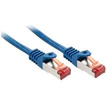 47358 RJ45 Câble réseau, câble patch cat 6 s/ftp 10.00 m bleu 1 pc(s) S235242 - Lindy
