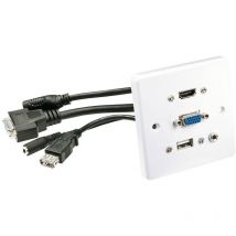 LINDY 60220 HDMI / VGA / USB / Jack Adaptateur [1x HDMI , VGA, USB-A, Jack femelle 3.5 mm - 1x HDMI , VGA, USB-A, Jack