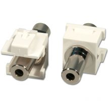 Lindy - 2x Stereo Keystone 3.5mm f/f Keystone module f. wall plates