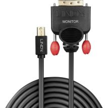 Lindy - Câble adaptateur Mini-Display / dvi Fiche mâle Mini DisplayPort, Fiche mâle dvi-d 18+1 pôles 1.00 m noir 41951 Câ