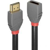 Lindy - Rallonge hdmi Fiche mâle hdmi-a, Prise femelle hdmi-a 3.00 m anthracite, noir, rouge 36478 4K uhd, contacts dorés