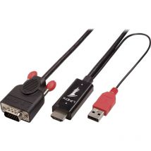 Lindy - Câble adaptateur hdmi / vga Fiche mâle hdmi-a, Fiche mâle vga 15 pôles 3.00 m noir 41457 Câble hdmi