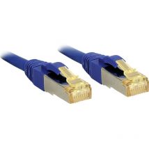 47280 RJ45 Câble réseau, câble patch cat 6a (câble brut cat 7) s/ftp 3.00 m bleu avec cliquet d'encastrement 1 pc - Lindy