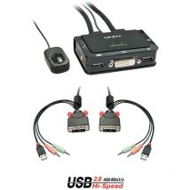 Lindy - Switch kvm Compact dvi-d Single Link usb 2.0 & Audio 2 ports