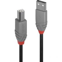 USB-Kabel usb 2.0 usb-a Stecker, usb-b Stecker 3.00 m Schwarz 36674 - Lindy