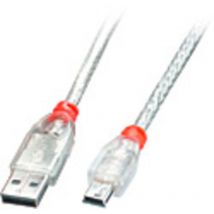 USB-Kabel usb 2.0 usb-a Stecker, USB-Mini-B Stecker 5.00 m Transparent 41785 - Lindy