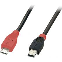 USB-Kabel usb 2.0 USB-Micro-B Stecker, USB-Mini-B Stecker 1.00 m Schwarz mit OTG-Funktion 3171 - Lindy