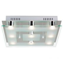 Chess Plafoniera a filo in vetro fantasia cromata - Linea Verdace