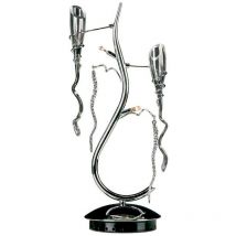 Linea Verdace shaggy Tischlampe Chrom