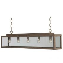 Linea Verdace Lighting - Linea Verdace zenia Plafonnier suspendu à 5 lumières, barre droite, taupe pâle