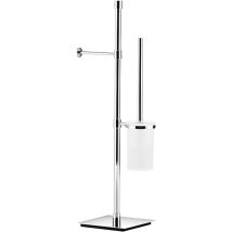 Porte-rouleau papier hygiénique – Porte-balai – Laiton chromé – Salle de bain et WC