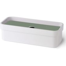 Aufbewahrungsbox mit Deckel in Salbeigrün – 20,5 cm Breite – 6 cm Höhe – 8,5 cm Tiefe – Ideal für Nachttisch, Schreibtisch, Badezimmer