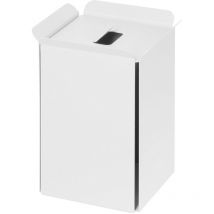 Lineabeta - Bandoni cubo de basura de aluminio blanco con tapa