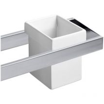 Lineabeta - Bicchiere portaspazzolini Skuara in ceramica bianco