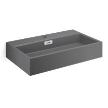 Lineabeta - Encimera/lavabo suspendido con grifo 70x42 gris mate