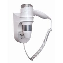Haartrockner 1600 W – Weißes Design – Wandmontage – Robust und langlebig – Anpassbare Wärme- und Luftstromregelung