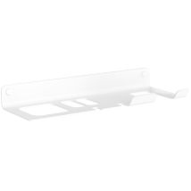 Wandregal für Haartrockner – 35 cm – Mattes Aluminium – Weiß – Lineabeta