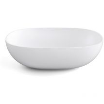 Lineabeta - Lavabo sobre encimera oval Acquaio cerámica 50x38,5 cm blanco mate