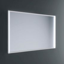 Pyxis LED-Spiegel 90x80cm mit weißem Rahmen und Wandbeleuchtung - Lineabeta