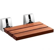 Sedile doccia Scagni in acciaio inox lucido / teak - Lineabeta