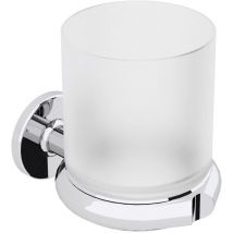 Vaso cepillo de dientes de pared de latón cromado/satinado Sbecà - Lineabeta