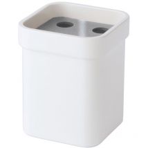 Vaso para cepillo de dientes con tapa de acero inoxidable pulido - Lineabeta