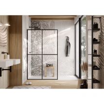 Lineabeta - Walk-in Duschwand 4 Paneele Toki schwarz matt/transparent L.100 cm