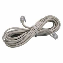 Câble téléphone et réseau internet – Rallonge téléphonique linéaire 3 mètres – Couleur ivoire – Longueur : 3 mètres, Type de fiches : 2 fiches 6/4