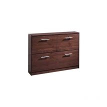 Lineas - Zapatero 2 trampones pino macizo color Nogal ,Medida 80 x 110 x 23 cm(Alto/Ancho/Fondo)