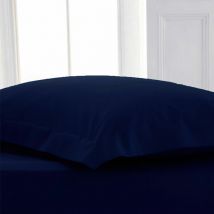 Linens Limited - Easy Care Polycotton Fitted Sheet, Navy, Double