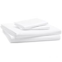 Linens Limited - Polycotton Non Iron Percale 180 Thread Count Duvet Cover Set, White, Super King