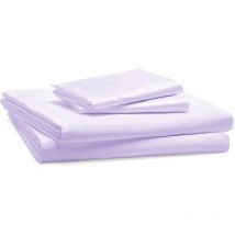 Linens Limited - Polycotton Non Iron Percale 180 Thread Count Duvet Cover Set, Lilac, Super King