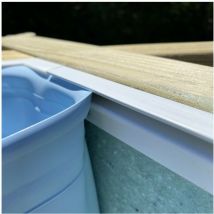 Liner 75/100 compatible piscine Blooma - Couleur liner: Gris clair - Dimensions piscine: Lunda 4,12 x 1,19 m
