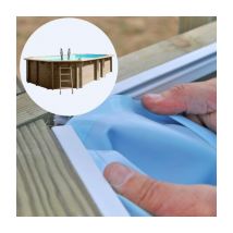 Liner compatible piscine Blooma Kariba 637 x 412 H133 cm - bleu - 75/100ème