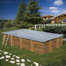 Sunbay - Bâche hiver pour piscine bois rectangulaire lemon de dimensions extérieures 3,75 x 2,00m