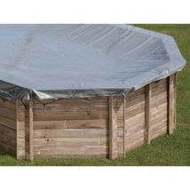 Sunbay - Bâche hiver pour piscine bois ronde vanille 2 de diamètre extérieur 4,00m