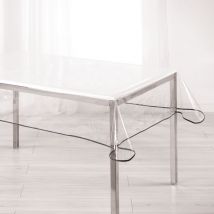 Nappe imperméable rectangulaire en PVC 140 x 240 cm transparente anthracite