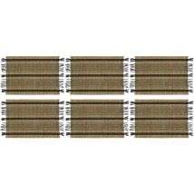 Linge de table en jonc naturel et noir Sets de table