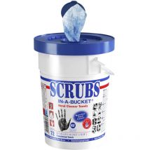 Lingettes dégraissantes biodégradables – Pot de 72 – Nettoyage mains et outils – SCRUBS