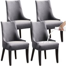 Linghhang - linguistic waterproof retractable chair cover 4 pieces - light grey, housse de chaise universelle, moderne et durable, convient pour la