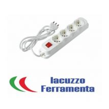 Ciabatta multipresa presa Schuko 4 posti con interruttore cavo mt 1,5