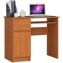 PC-Schreibtisch Akord piksel links in der Farbe Erle Schublade und 3 Ablagen B90 x H77 x T50 cm