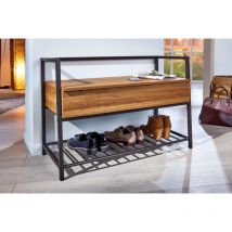 Scarpiera Cm 90x39 H. 61 Antracite E Quercia